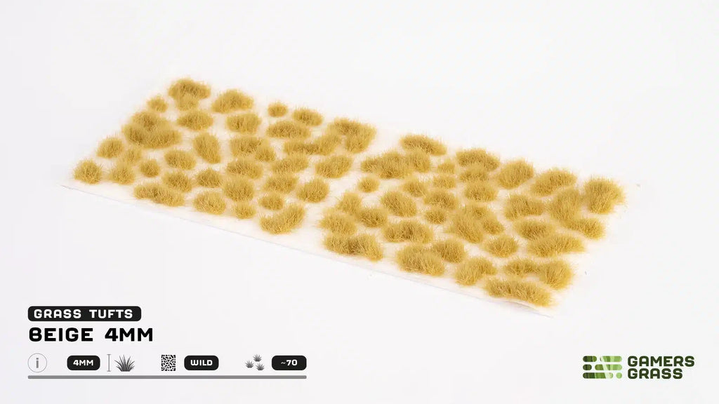 Gamers Grass Wild Beige 4mm Tufts For Wargaming Bases (70) Per Pack - GG4-BE