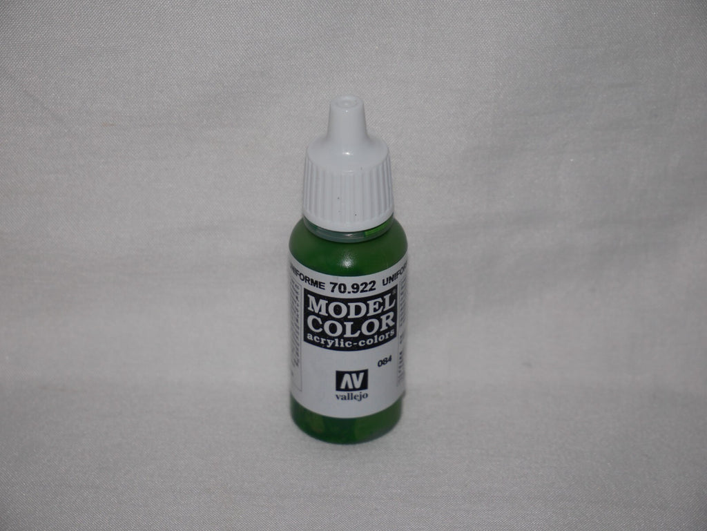 Vallejo Model Color Uniform Green Acrylic 17ml/0.57 fl oz Dropper Bottle 70.922