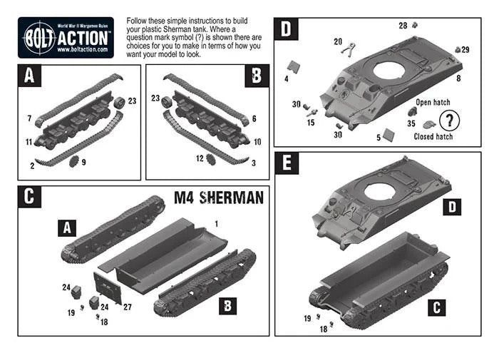 Warlord Games Bolt Action 1:56 Scale WWII US M4 Sherman Medium Tank - 402013006