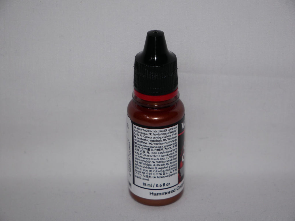 Vallejo Game Color Acrylic Metallics Hammered Copper 18ml Dropper Bottle 72.059