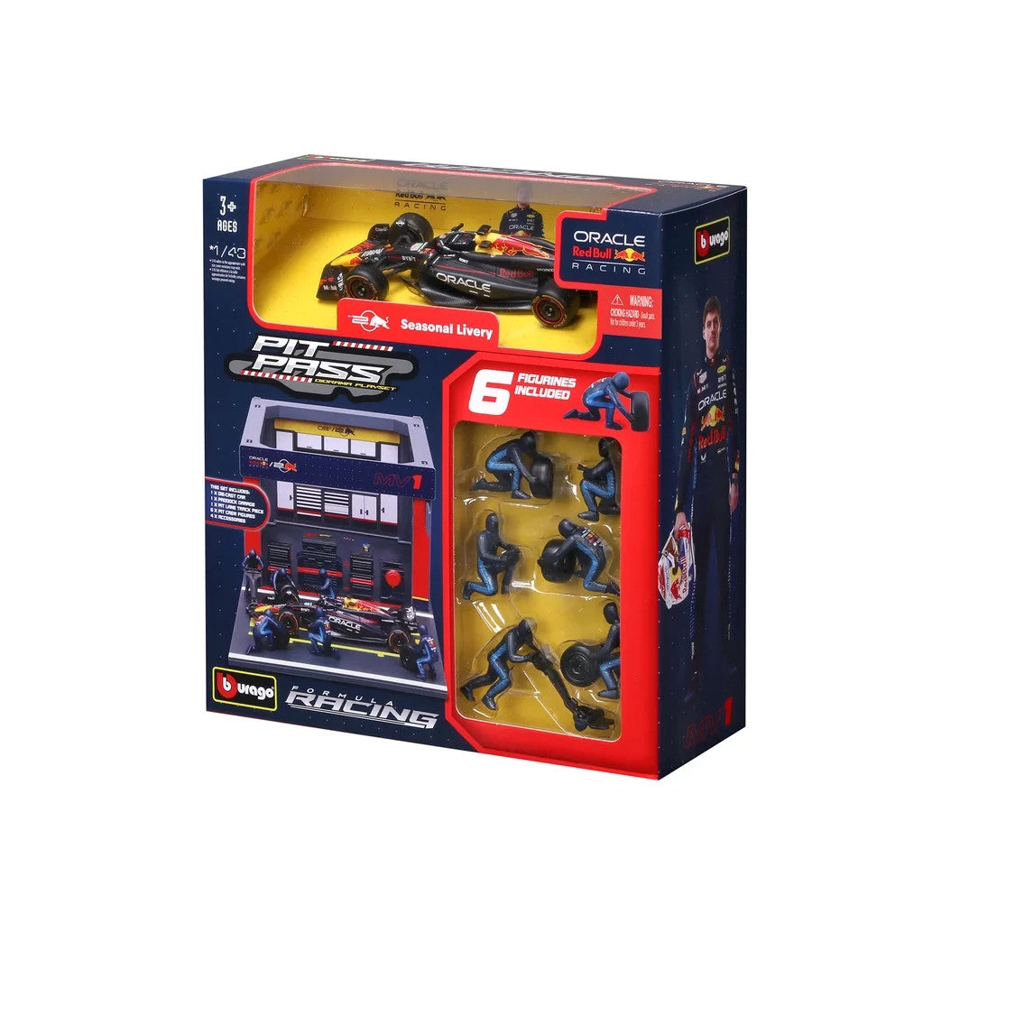 Burago 1:43 Scale Oracle Redbull Racing Formula One Team Pit Pass Diorma Playset - #18-38453V