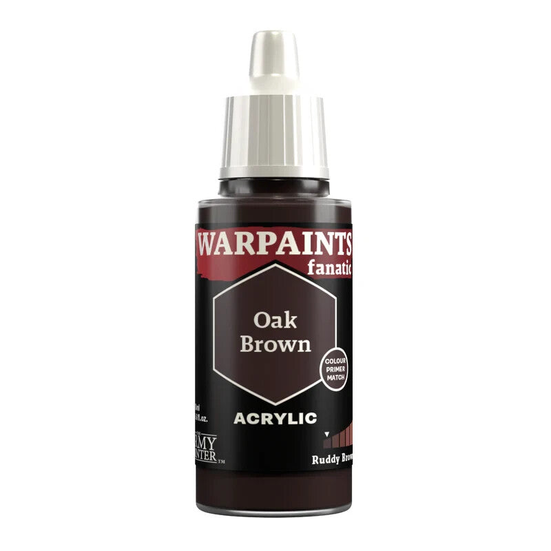 The Army Painter Warpaints Fanatic Acrylics Oak Brown 18ml Dropper Bottle WP3109