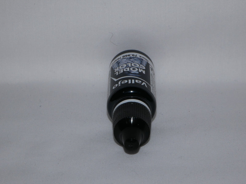 Vallejo Model Color Black Acrylic 18ml/0.6 fl oz Dropper Bottle - 70.950