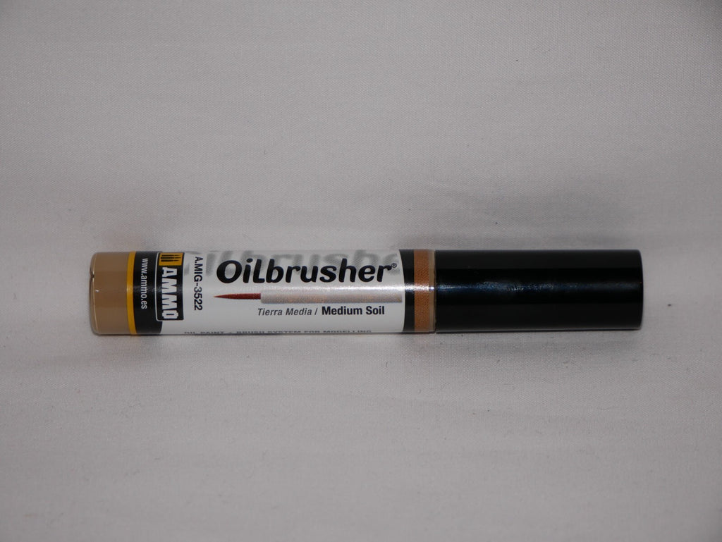 Ammo By Mig Jimenez Medium Soil Oilbrusher With Fine Brush Applicator A.MIG-3522