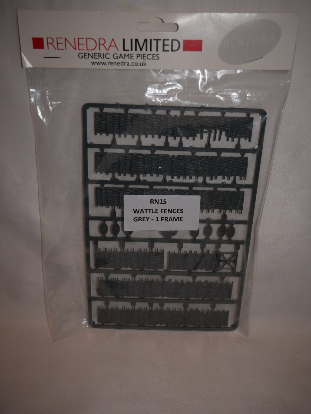 Renedra Ltd Generic Scenery & Bases 1/56 Scale Wattle Fences Grey 1 Frame - RN15