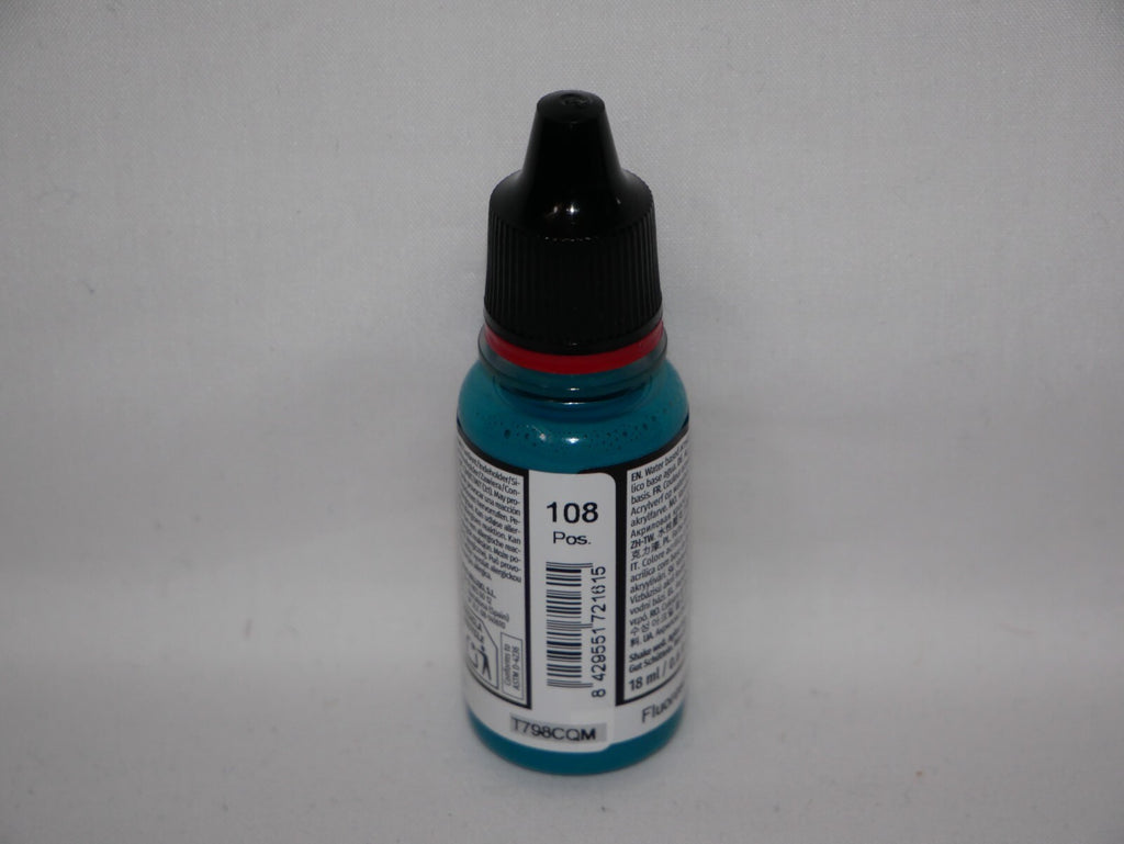Vallejo Game Color Acrylics Fluorescent Cold Green 18ml Dropper Bottle - 72.161