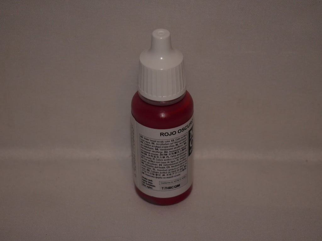 Vallejo Model Color Dark Red Acrylic 17ml/0.57 fl oz Dropper Bottle 70.946