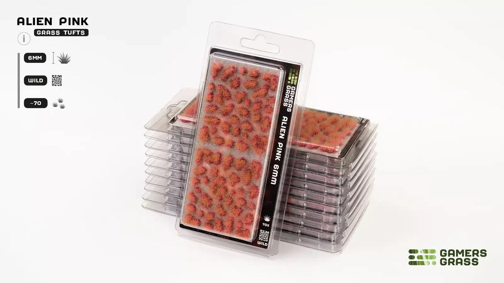 Gamers Grass Wild Alien Pink 6mm Tufts For Wargaming Bases (75) Per Pack - GGA-PK