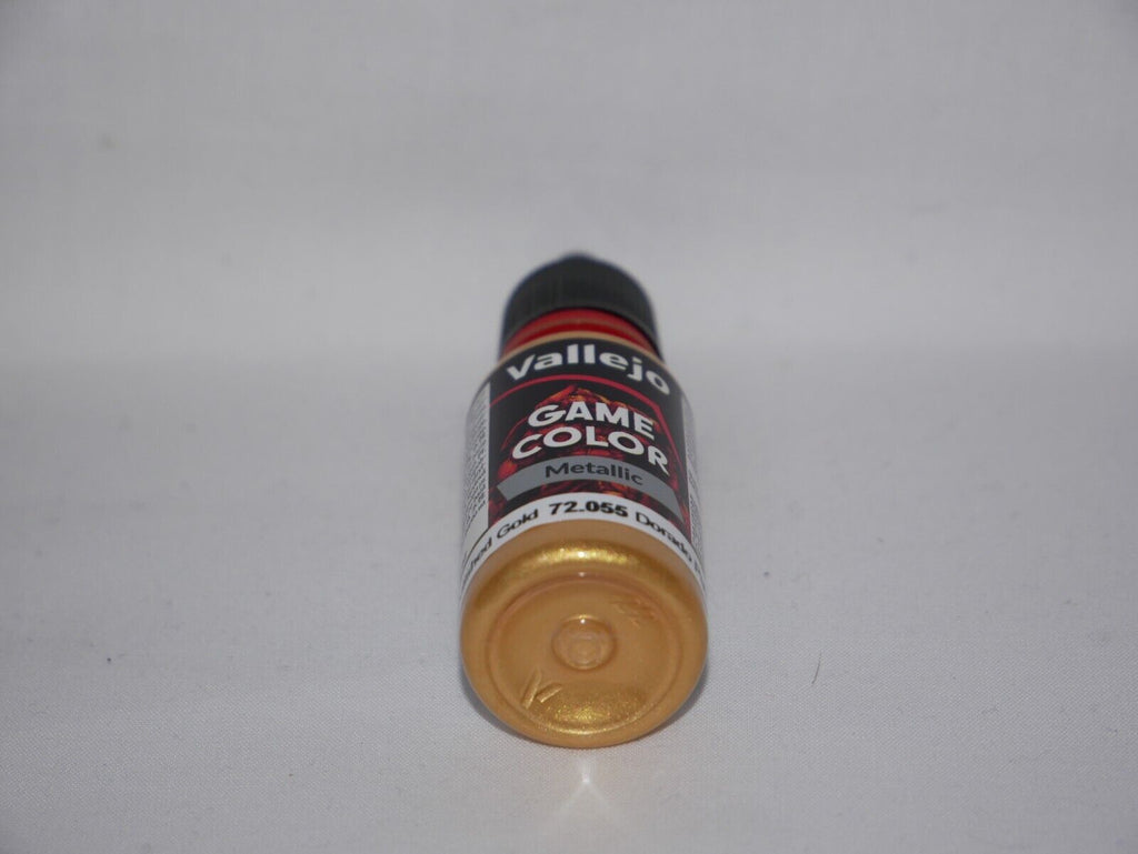 Vallejo Game Color Acrylic Metallics Polished Gold 18ml Dropper Bottle - 72.055