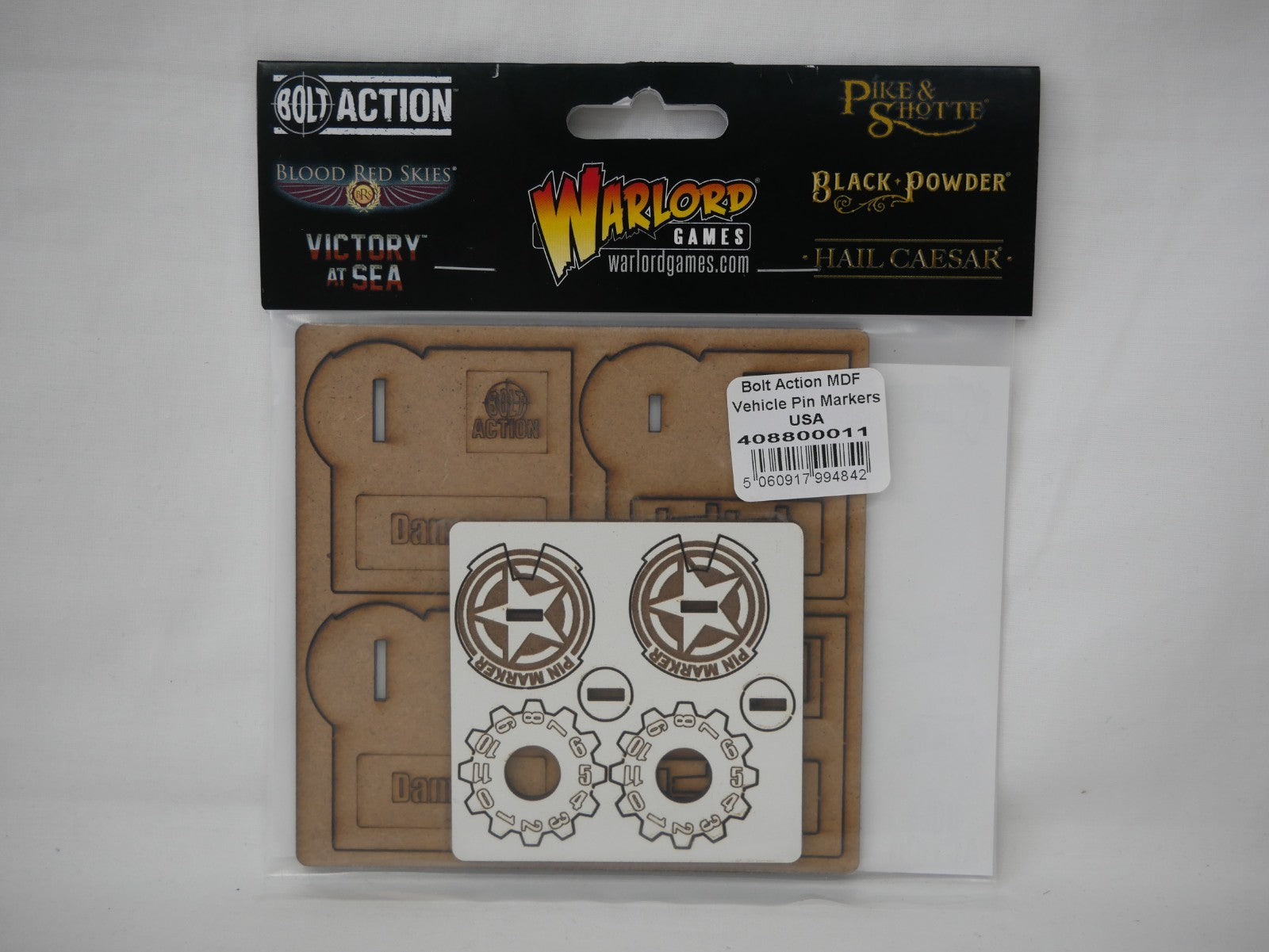 Warlord Games & Skytrex Bolt Action Laser Cut MFD Unit Pin Markers USA 408800011