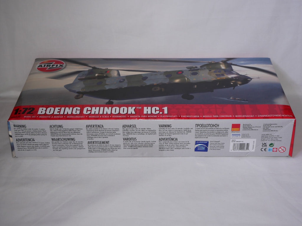 Airfix 1:72 Scale Model Kits Boeing Chinook HC.1 Helicopter Skill Level 3 A06023