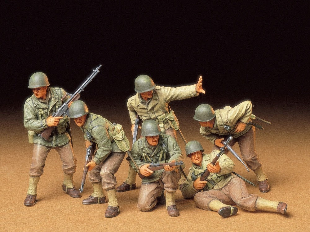 Tamiya Military Miniatures 1:35 Scale WWII US Army Assault Infantry Set - 35192