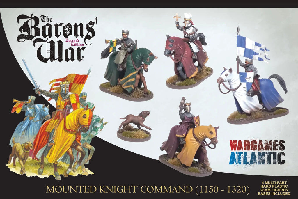 Wargames Atlantic The Barons' War 28mm Mounted Knight Command 1150-1320 - WAAAC011