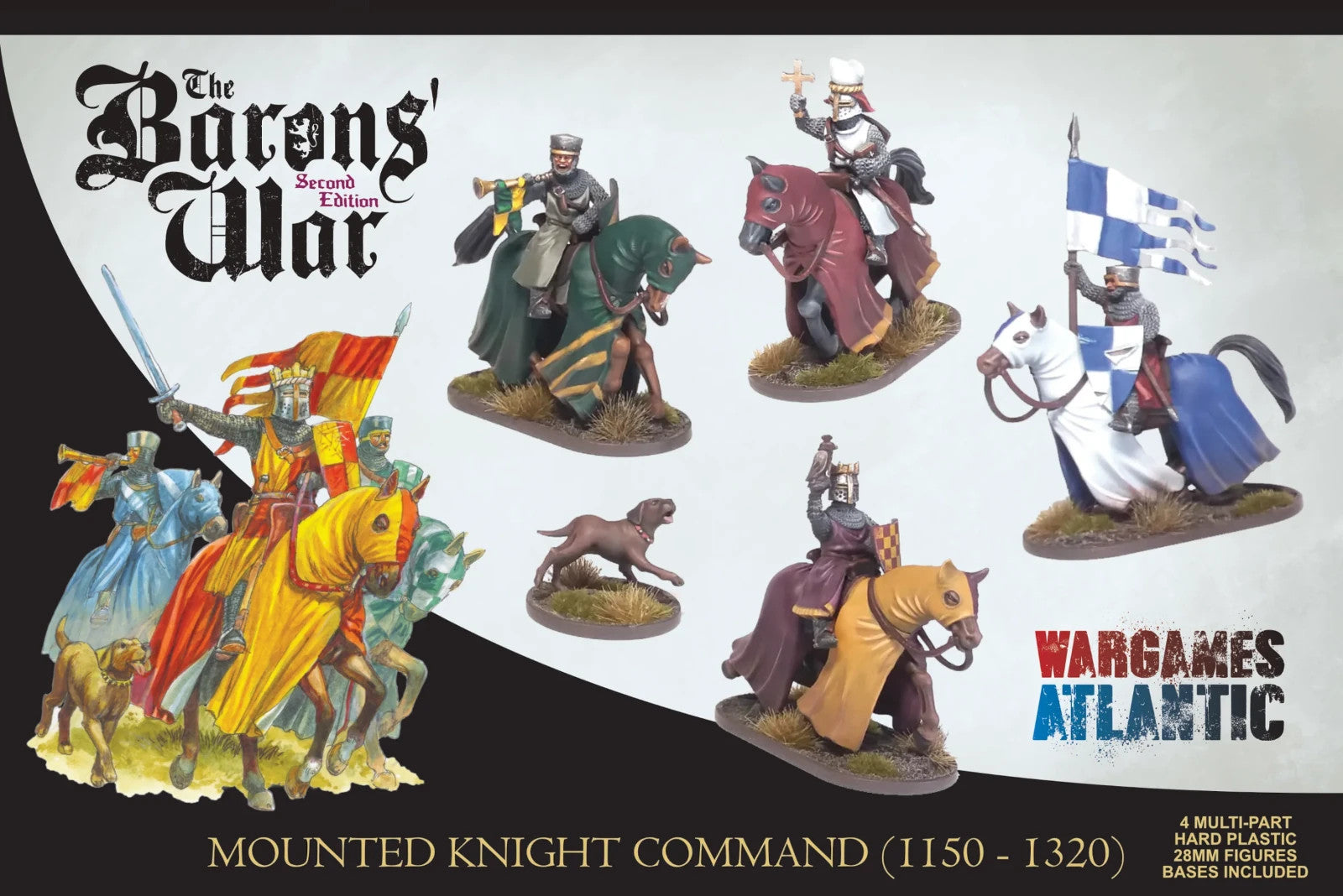 Wargames Atlantic The Barons' War 28mm Mounted Knight Command 1150-1320 - WAAAC011