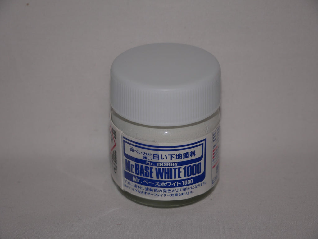 Mr Hobby Mr Base Coat Surfacer 1000 White Model Paint 40ml Glass Bottle - SF-283