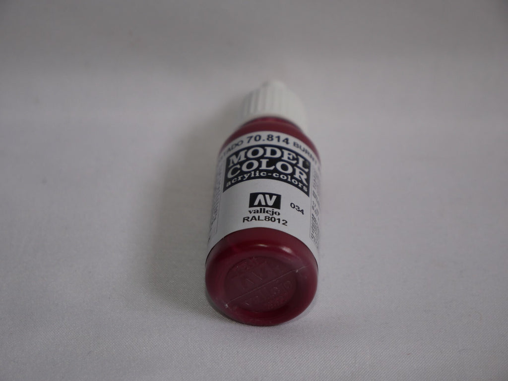 Vallejo Model Color Burnt Cadmium Red Acrylic 17ml Dropper Bottle - 70.814