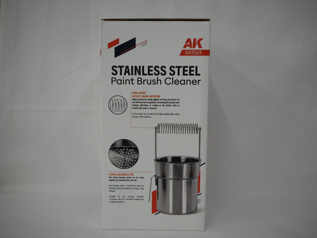 AK Interactive Stainless Steel Model Painting Paint Brush Cleaning Bucket - AK9569