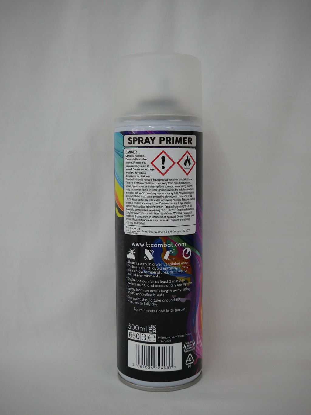 TTCombat Phantom Ivory Plastic Scale Model Spray Primer 500ml Aerosol Can - TTAP-004