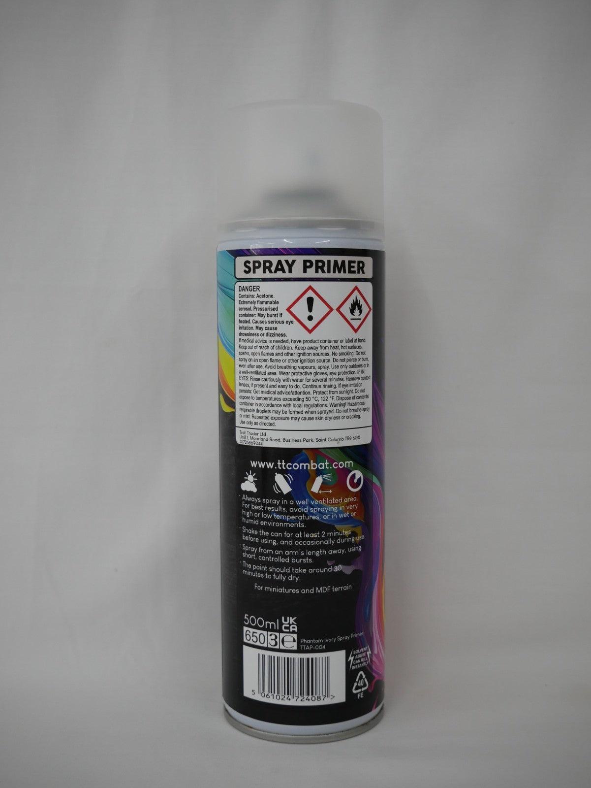 TTCombat Phantom Ivory Plastic Scale Model Spray Primer 500ml Aerosol Can - TTAP-004