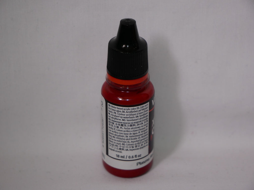 Vallejo Xpress Color Acrylics Plasma Red 18ml/0.6 fl oz Dropper Bottle - 72.406