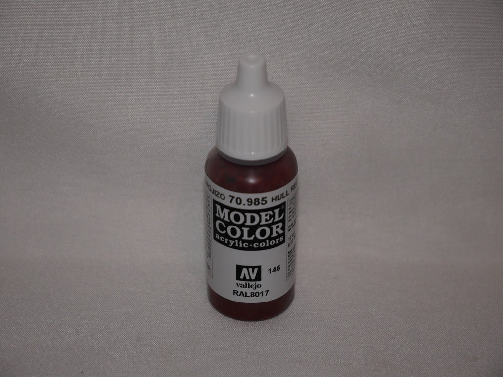 Vallejo Model Color Hull Red Acrylic 17ml/0.57 fl oz Dropper Bottle - 70.985