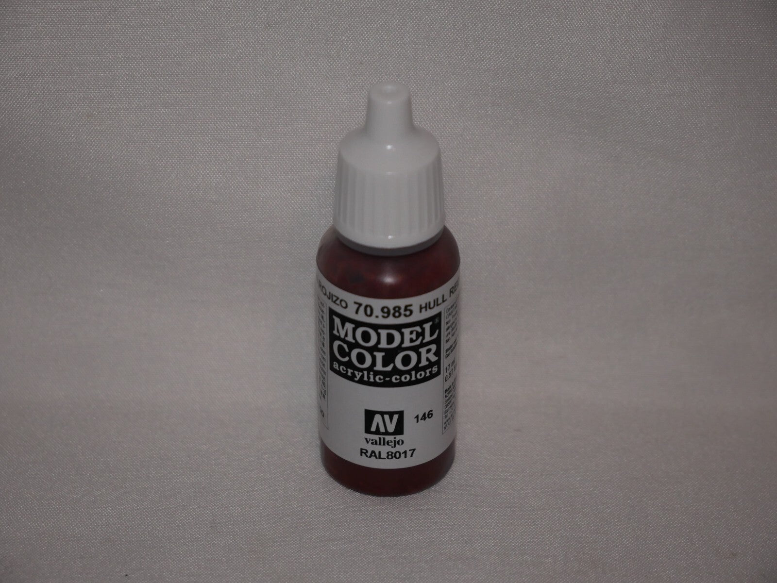 Vallejo Model Color Hull Red Acrylic 17ml/0.57 fl oz Dropper Bottle - 70.985