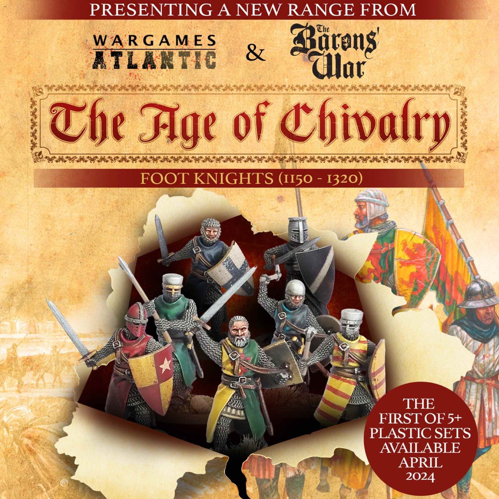 Wargames Atlantic The Age of Chivalry 28mm Foot Knights (1150 - 1320) - WAAAC001