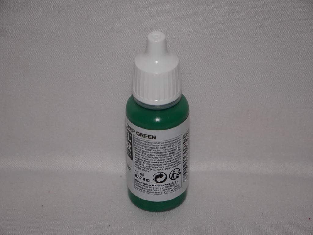 Vallejo Model Color Deep Green Acrylic 17ml /0.57 fl oz Dropper Bottle - 70.970