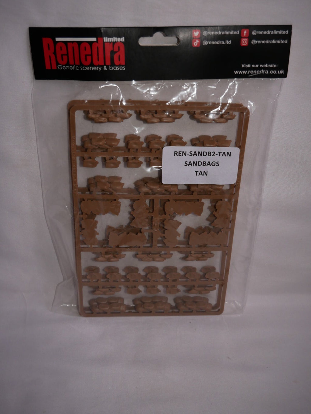 Renedra Limited Generic Scenery & Bases Sandbags 2 Frames Per Kit - REN-SANDB2-TAN