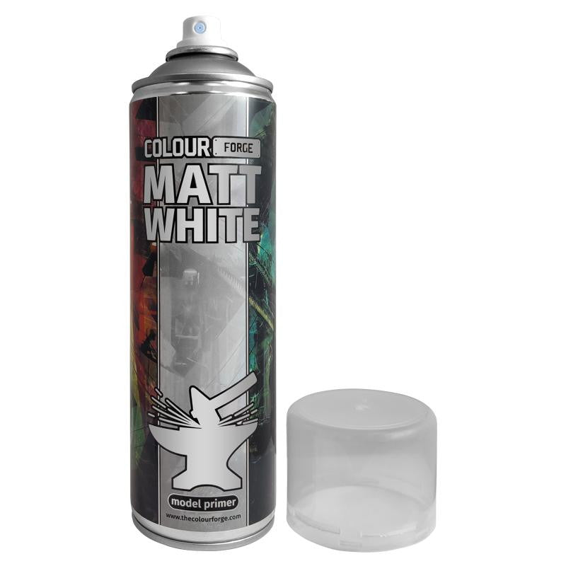 The Colour Forge Hobby Supplies Matt White Model Primer 500ml Aerosol Spray Can