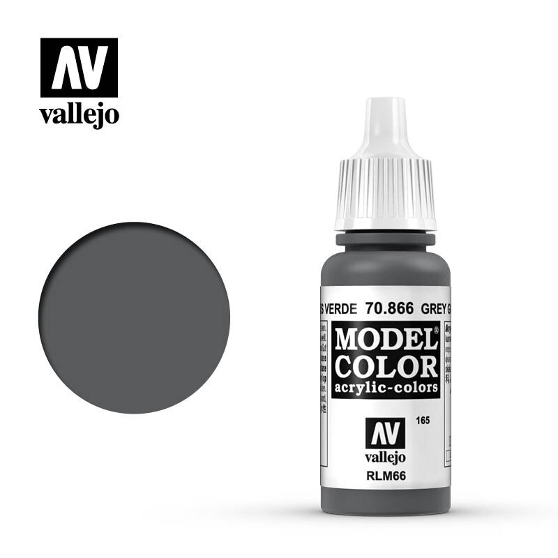 Vallejo Model Color Grey Green Acrylic 17ml/0.57 fl oz Dropper Bottle - 70.866