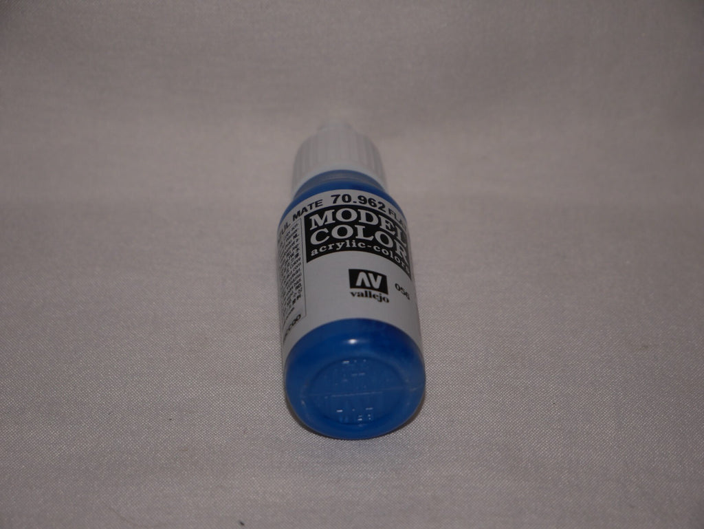 Vallejo Model Color Flat Blue Acrylic 17ml/0.57 fl oz Dropper Bottle - 70.962