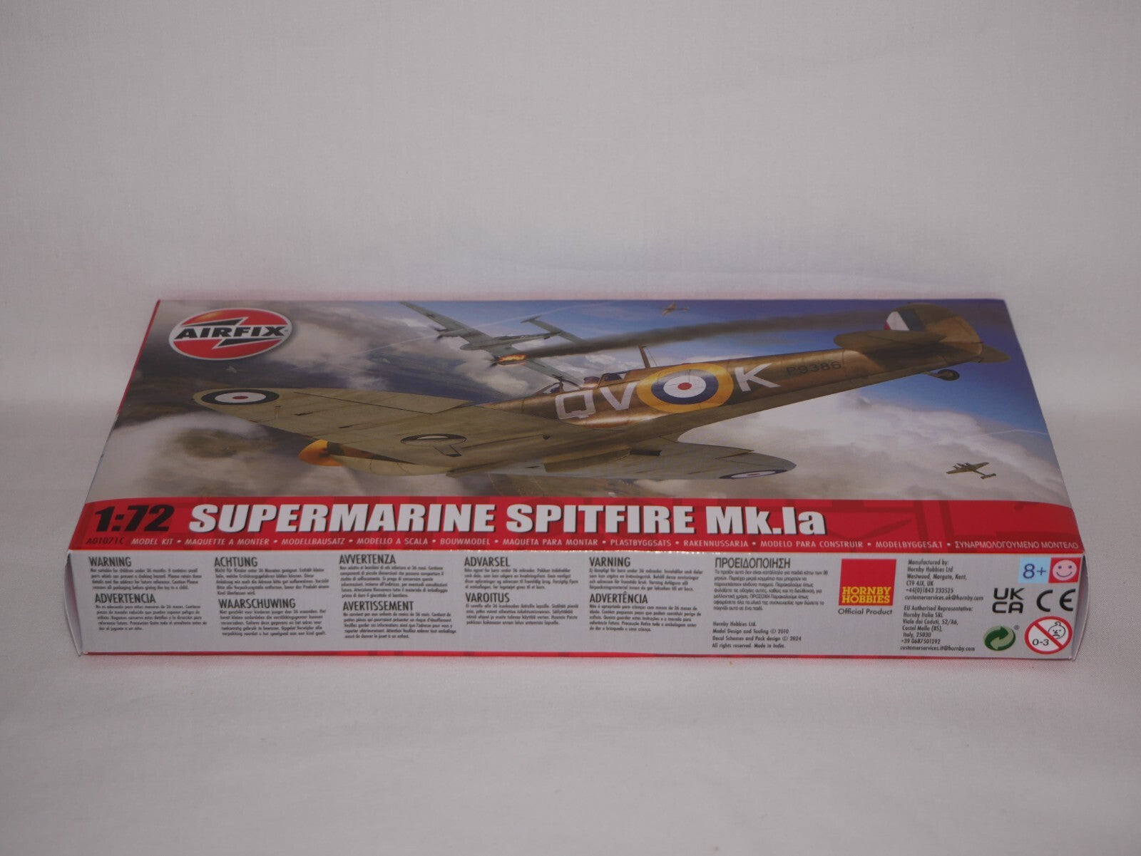 Airfix 1:72 Scale Model WWII Supermarine Spitfire Mk.Ia Skill Level 1 - A01071C