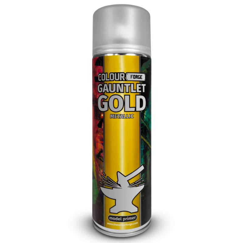The Colour Forge Gauntlet Gold Metallic Model Primer 500ml Aerosol Spray Can