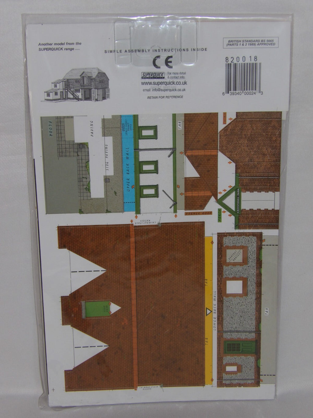 Superquick Model Kits 1:76 Scale Greystones Farmhouse Scaled For "HO/OO" - SQB24