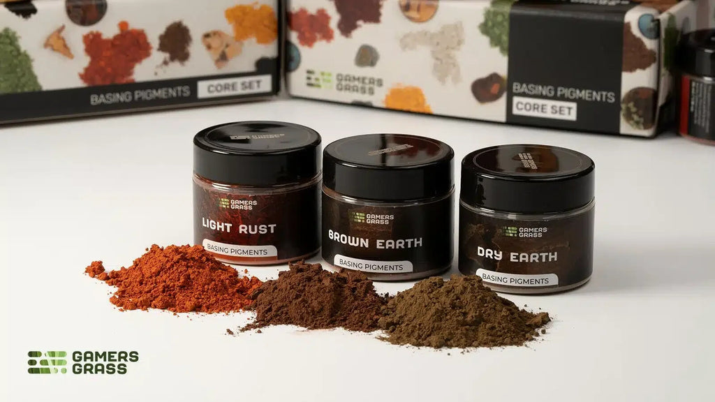 Gamers Grass Basing Pigments (9 Piece) Core Set For Modelling Dioramas - GGSB-BPCS