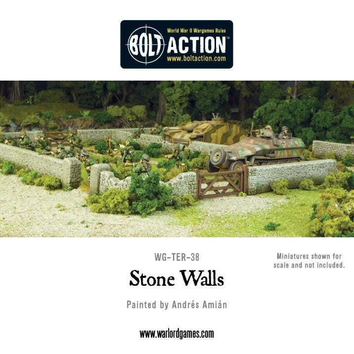 Warlord Games Bolt Action 1:56 Scale Hard Plastic Stone Walls Model - WG-TER-38