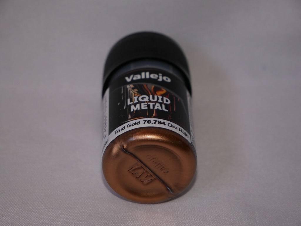 Vallejo Liquid Metal Red Gold Metallic Alcohol Based 35ml / 1.15 fl oz - 70.794