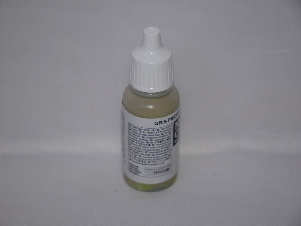 Vallejo Model Color Stone Grey Acrylic 17ml/0.57 fl oz Dropper Bottle - 70.884