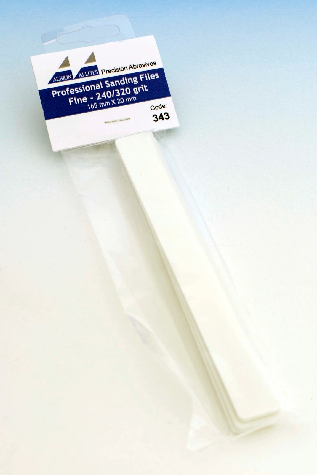 Albion Alloys Professional Fine Sanding Files 240/320 Grit 165mm x 20mm - 343