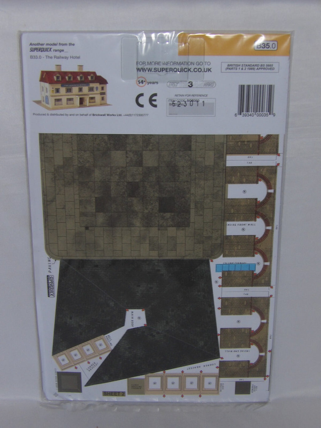 Superquick Model Kits 1:76 Scale Yellow Brick Market House For "HO/OO" - SQB35