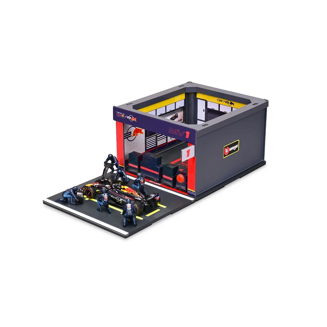 Burago 1:43 Scale Oracle Redbull Racing Formula One Team Pit Pass Diorma Playset - #18-38453V