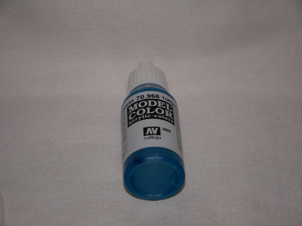 Vallejo Model Color Turquoise Acrylic 17ml/0.57 fl oz Dropper Bottle - 70.966