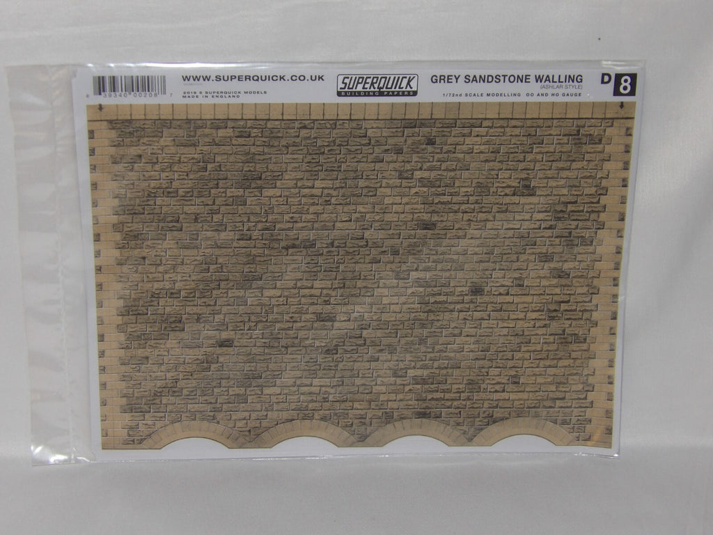 Superquick Kits 1:76 Scale Grey Sandstone Walling Ashlar Style For HO/OO - D8