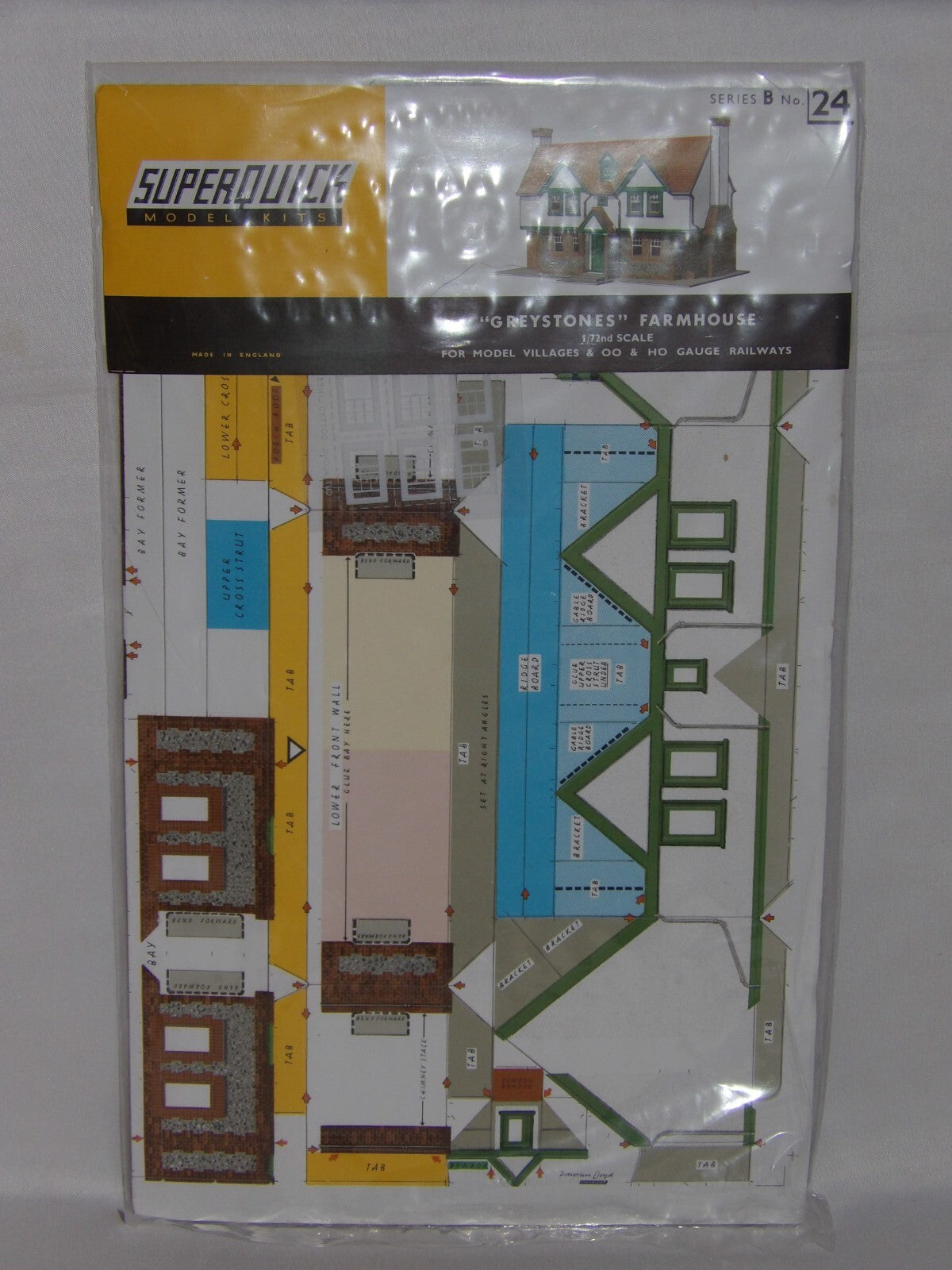 Superquick Model Kits 1:76 Scale Greystones Farmhouse Scaled For "HO/OO" - SQB24