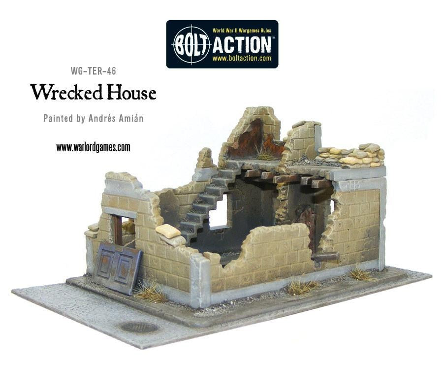 Warlord Games Bolt Action 1:56 Scale WWII Hard Plastic Wrecked House - WG-TER-46