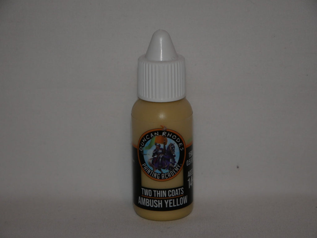 Duncan Rhodes Painting Academy Two Thin Coats Ambush Yellow 15ml Bottle - 10129