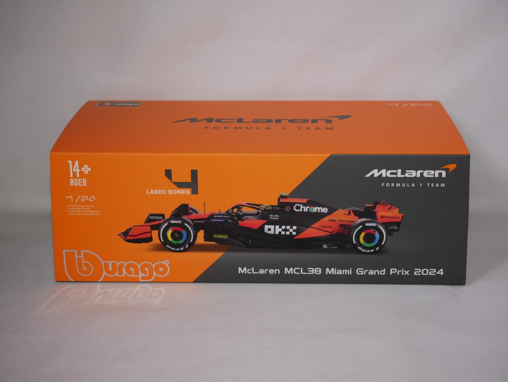 Burago 1:24 McLaren MCL38 Miami Grand Prix 2024 No.4 Lando Norris - #18-28033N
