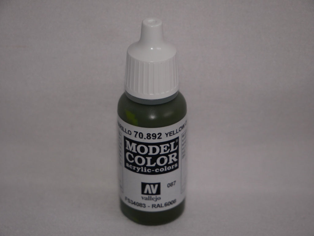 Vallejo Model Color Yellow Oliva Acrylic 17ml/0.57 fl oz Dropper Bottle - 70.892