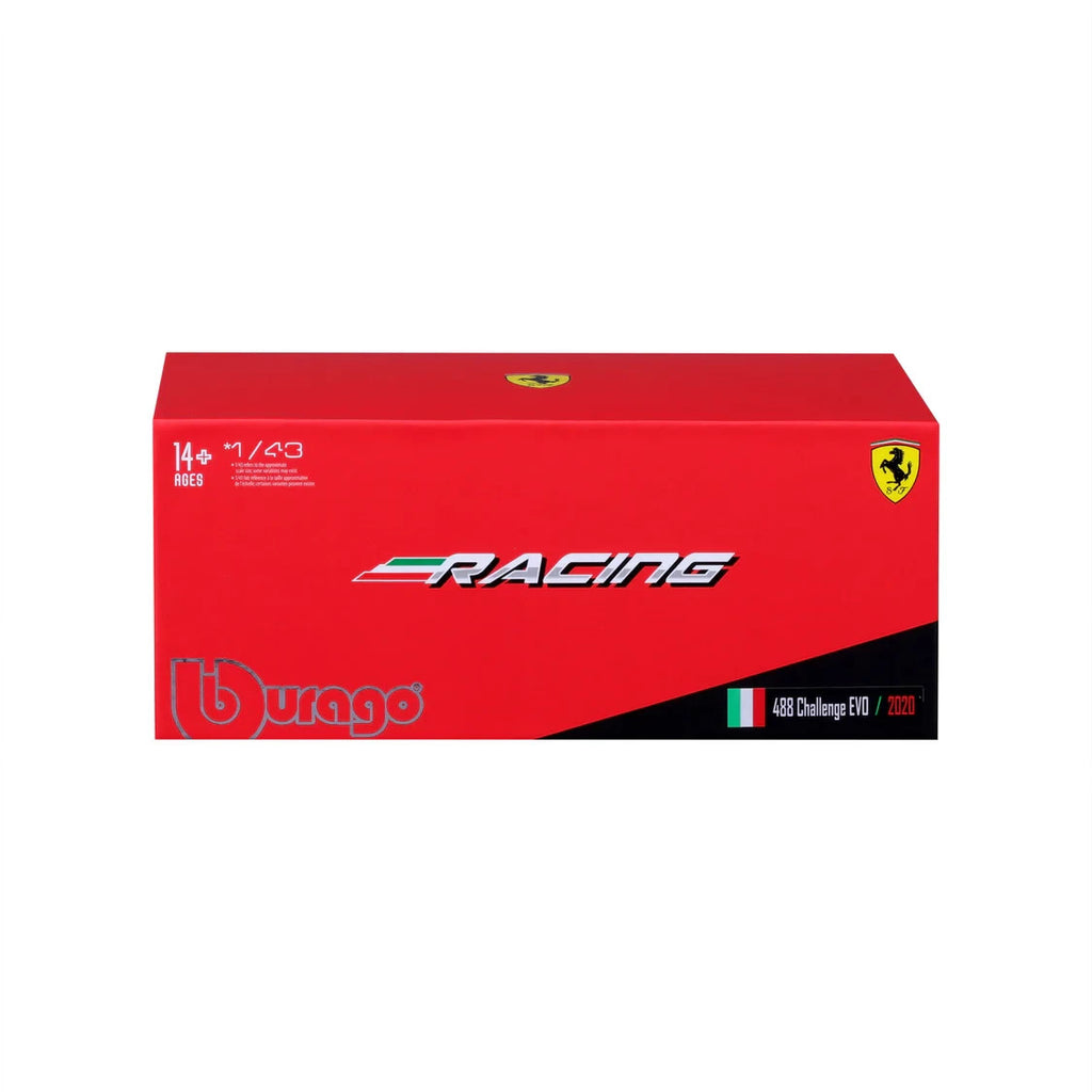 Burago 1:43 Scale Ferrari Racing 488 Challenge Evo Track Race Car 2020 #18-36309